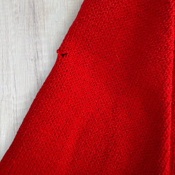 St. John Collection Red Black Knit Jacket Contrast Trim Gold Button Wool Blend 8 - Picture 7 of 7